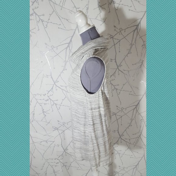 Dolan White Spacedye Cotton Blend Sleeveless Cowl Neck Tunic - Picture 2 of 3